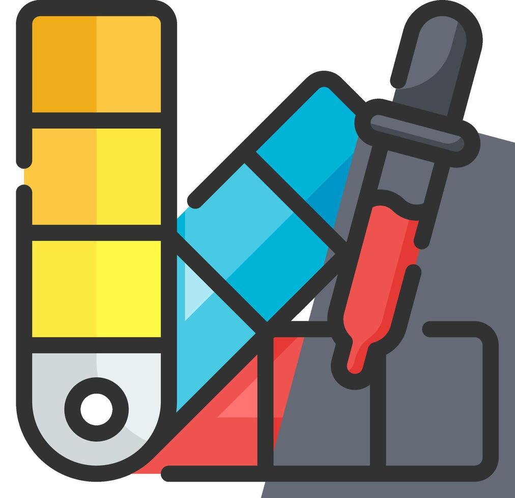 Colorful pencils and a pen icon vector