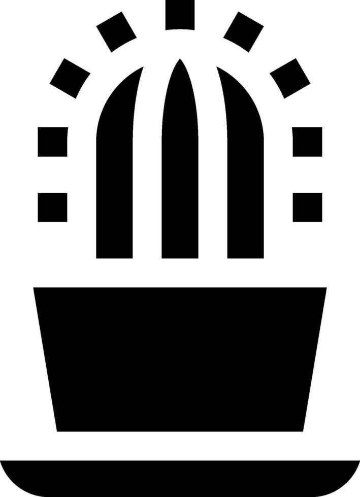 A black and white cactus icon on a white background vector