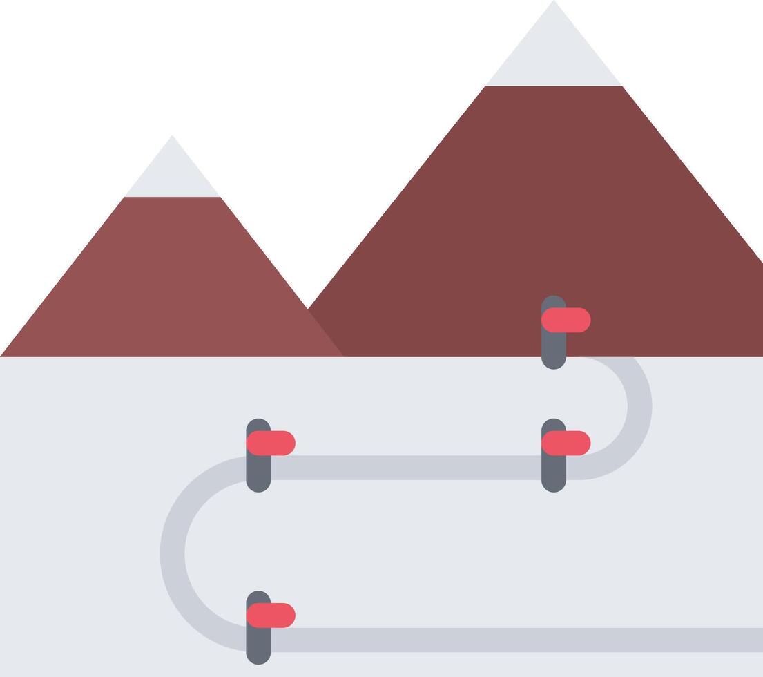 A mountain range with a road and a mountain vector