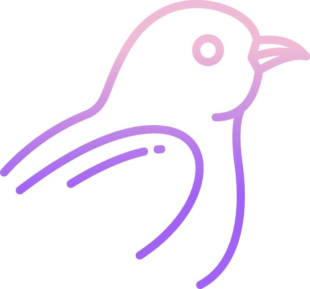 A bird icon with purple and pink colors vector