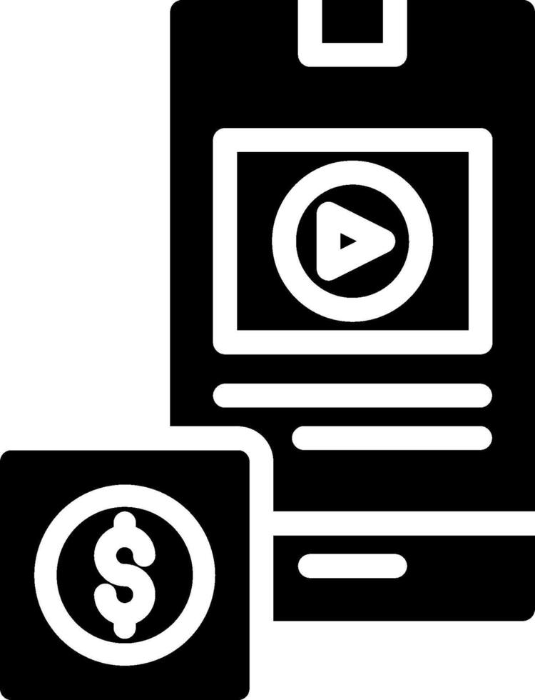 A smartphone with a dollar sign and a player vector