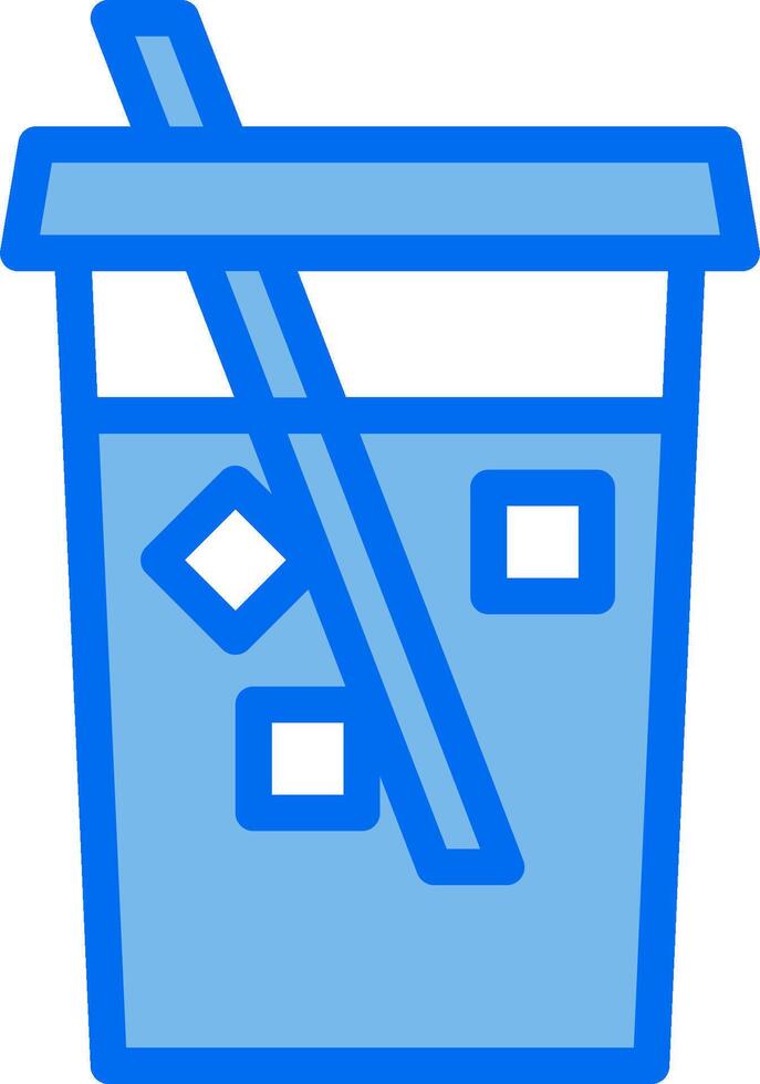 A blue cup with a straw and a drink in it vector