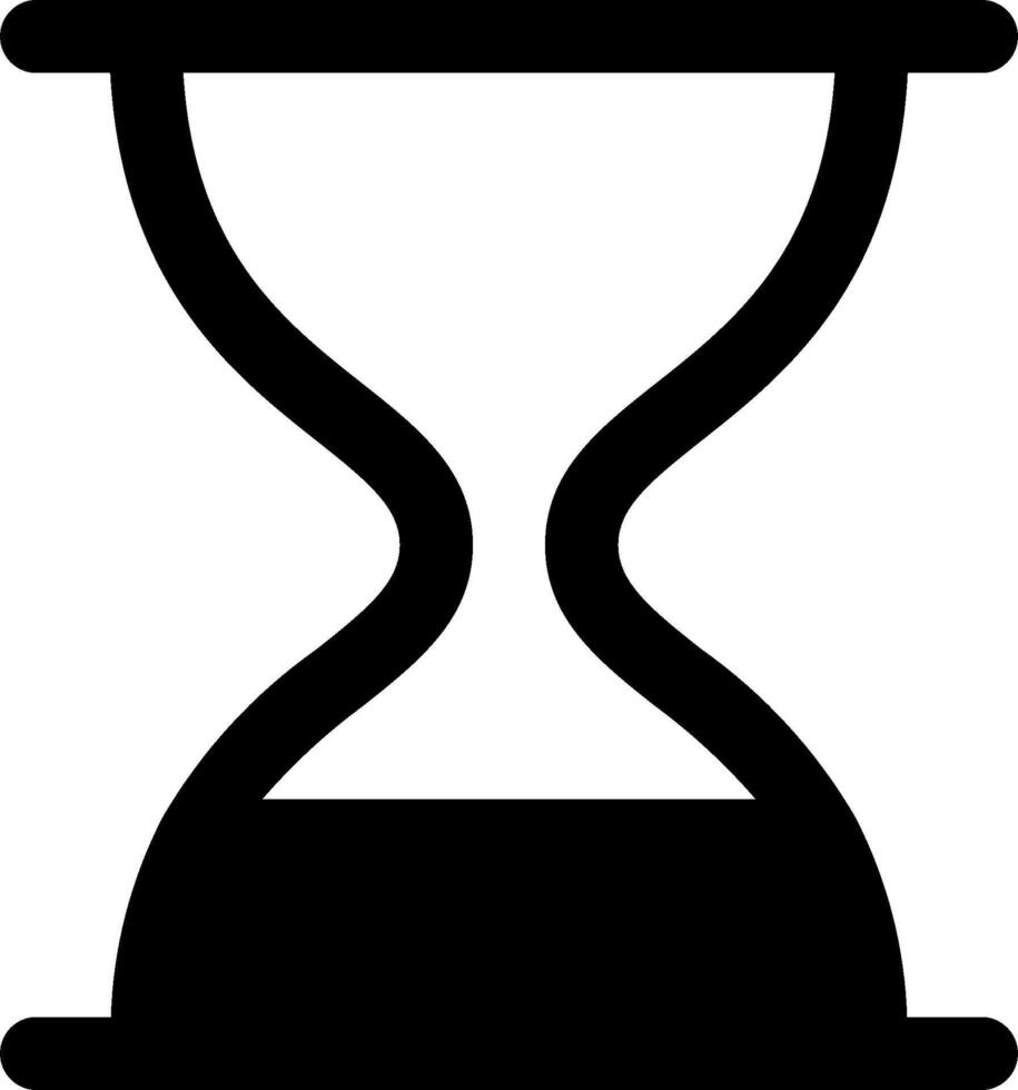 A black and white hourglass icon vector