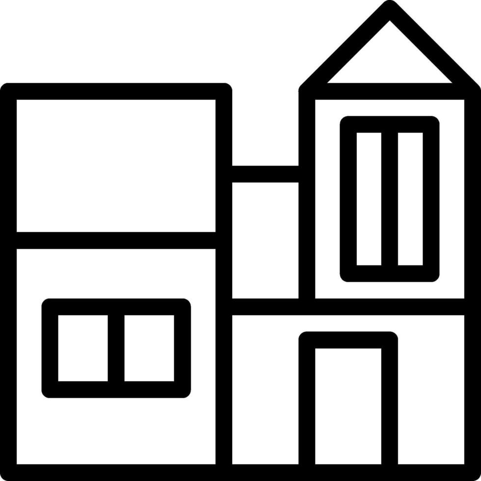 House icon with a window and door vector