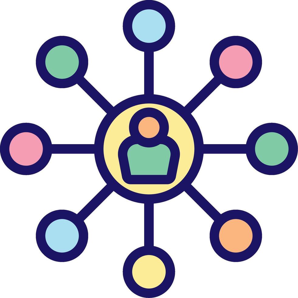 A circle with people connected to each other vector