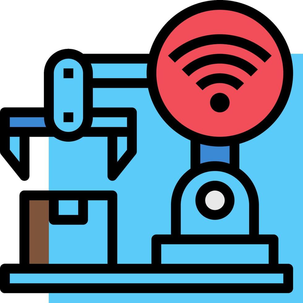 A robot with a wifi signal on it vector