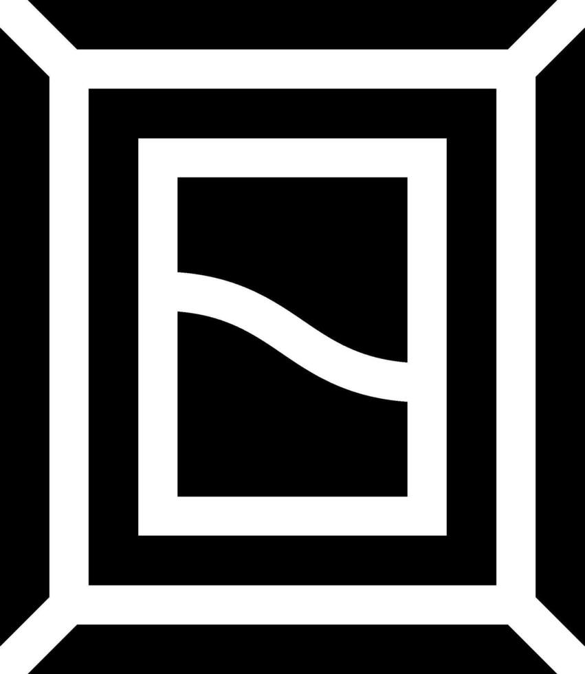 A black and white square with a wave in it vector