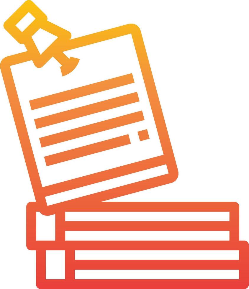 A stack of books with a pen on top vector
