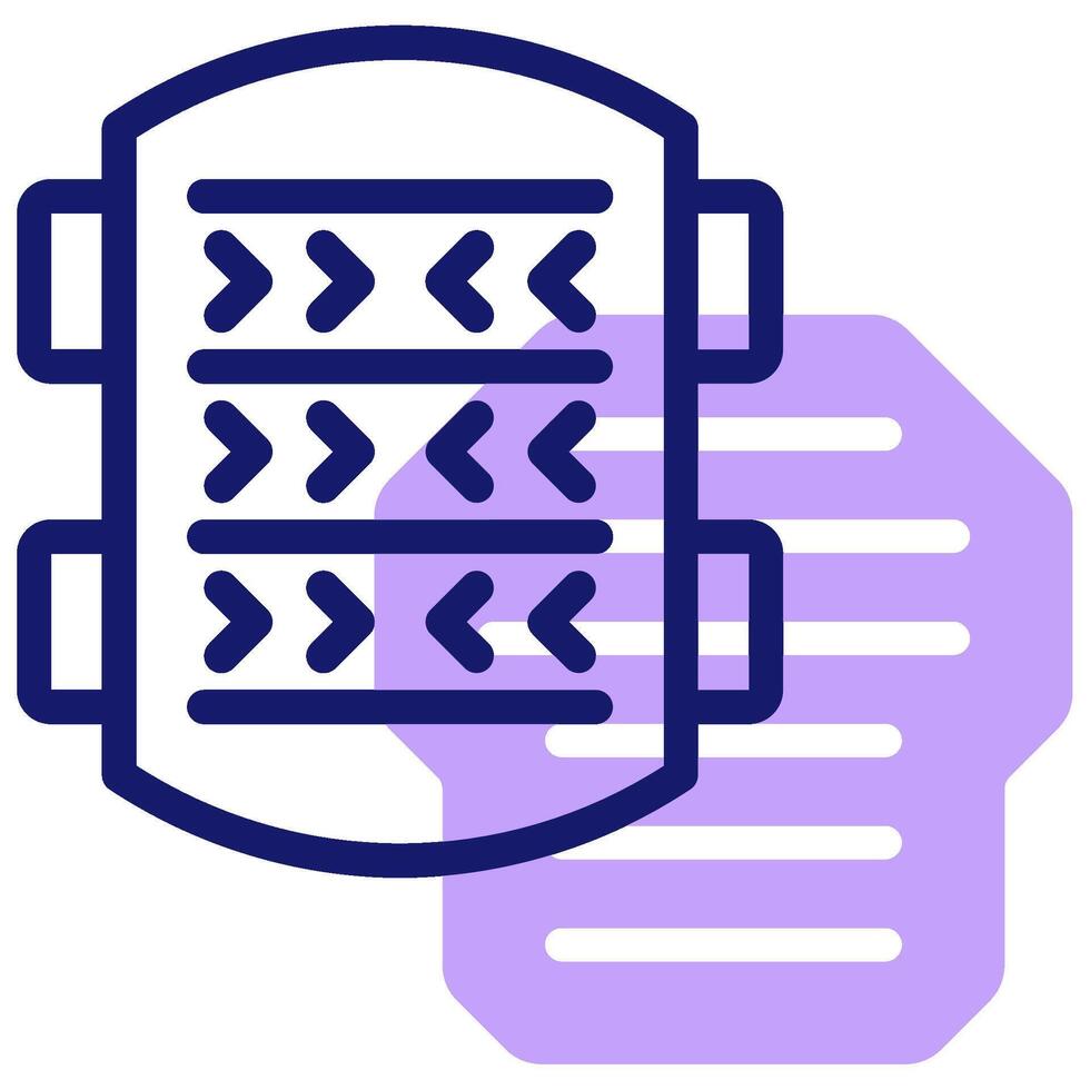 A purple and white icon of a computer with a keyboard vector