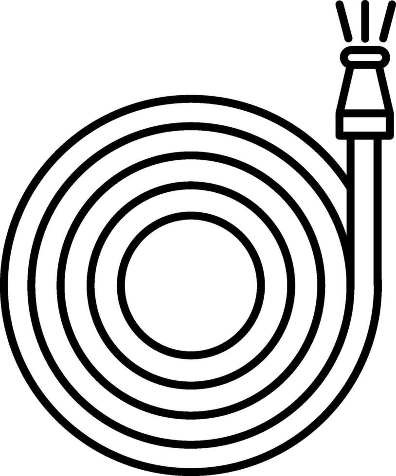 A black and white drawing of a hose vector