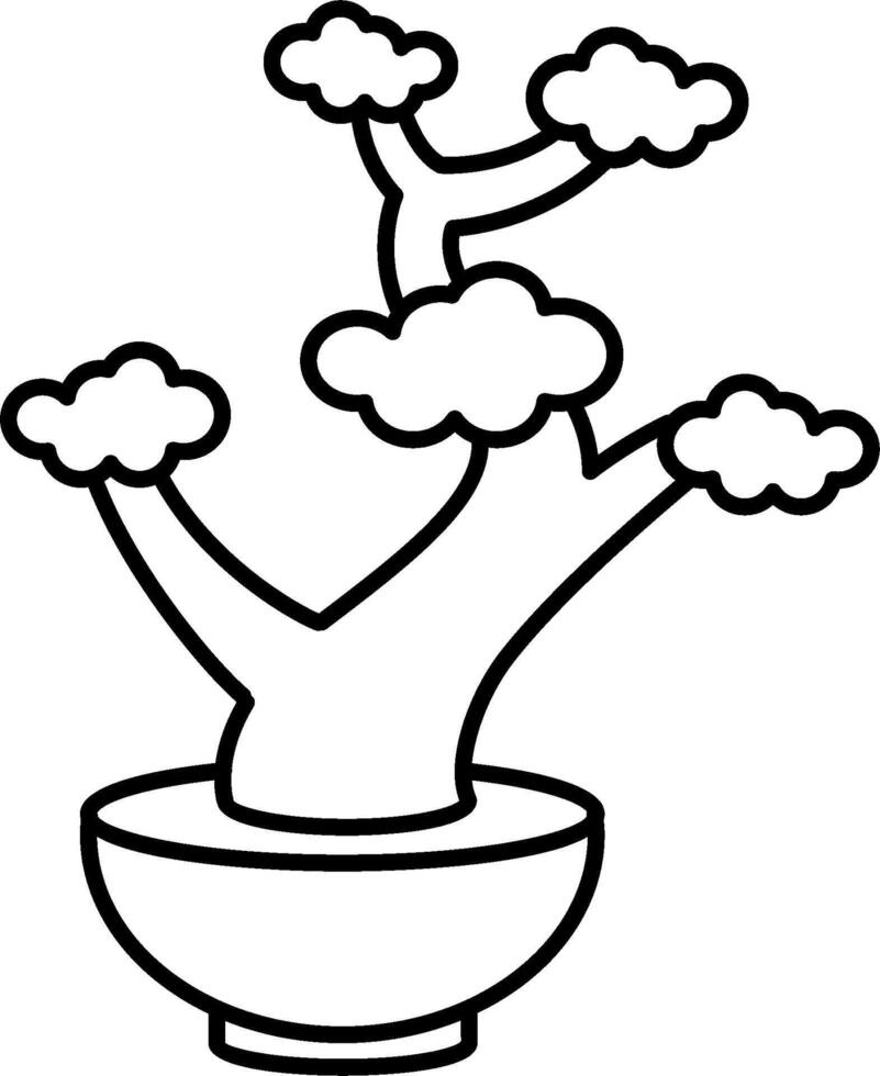 Bonsai tree coloring pages vector