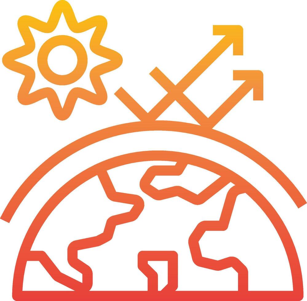 The earth is surrounded by a sun and arrows vector