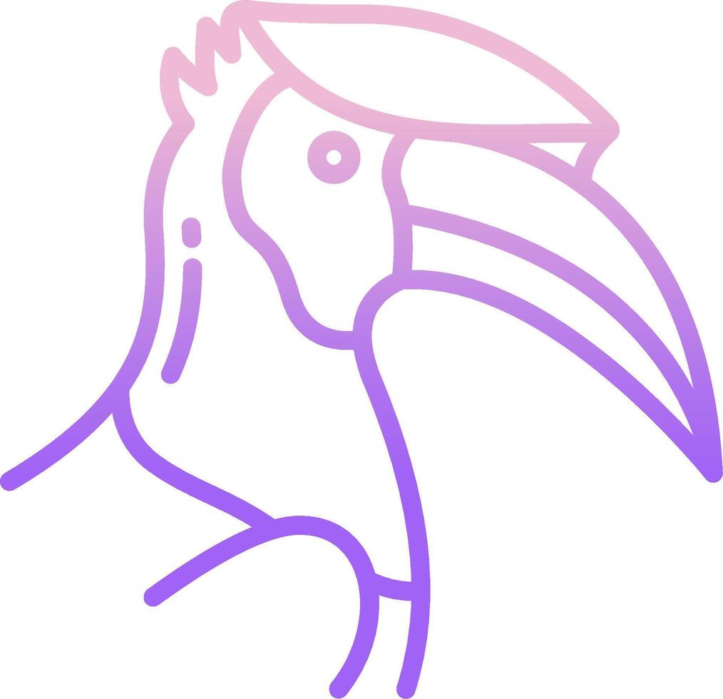 A line drawing of a hornbill vector