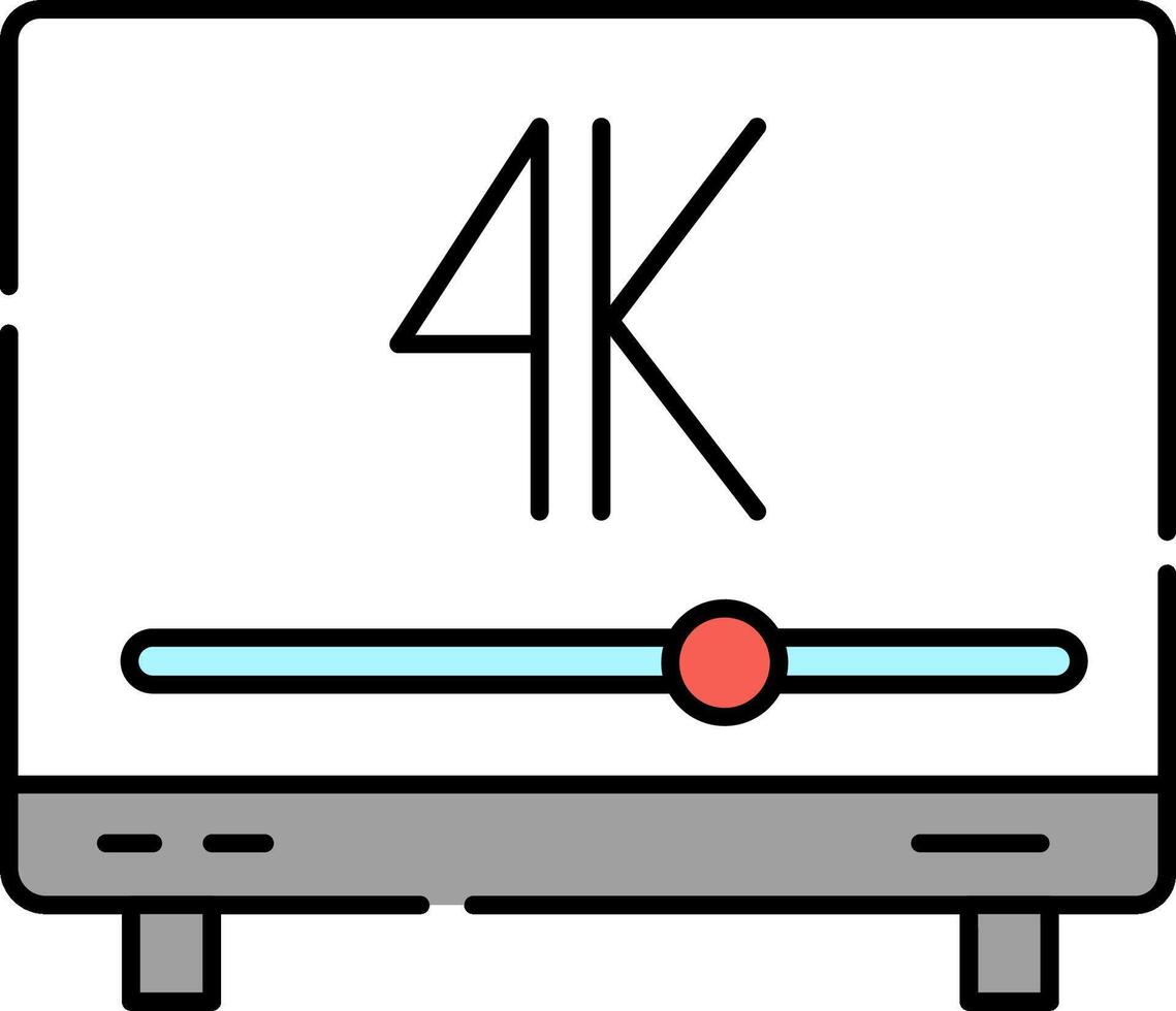 4k tv icon illustration vector
