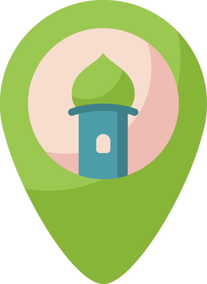 A green pick with a mosque in the center vector