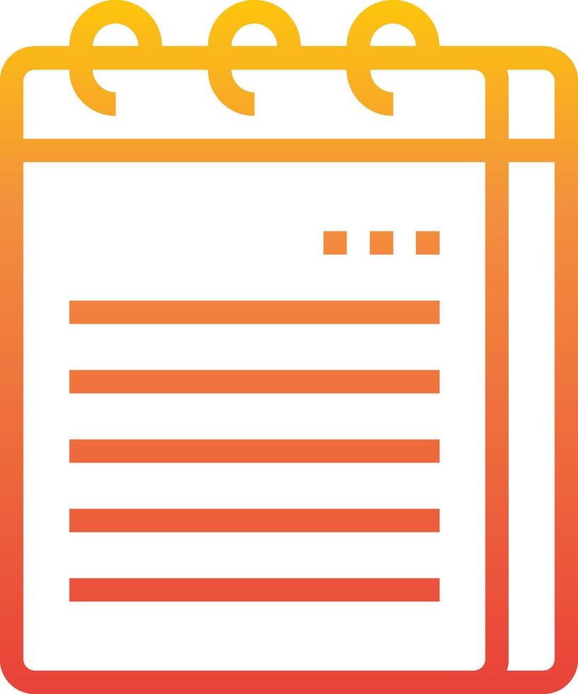 A note pad icon with a pen and paper vector