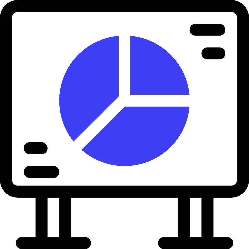 A white board with a pie chart on it vector