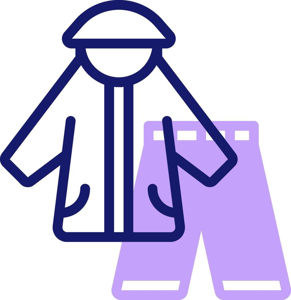 A purple coat and pants icon vector