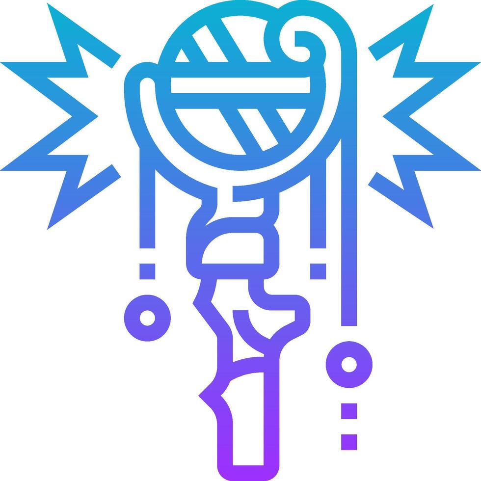 A blue and purple logo with a sword vector