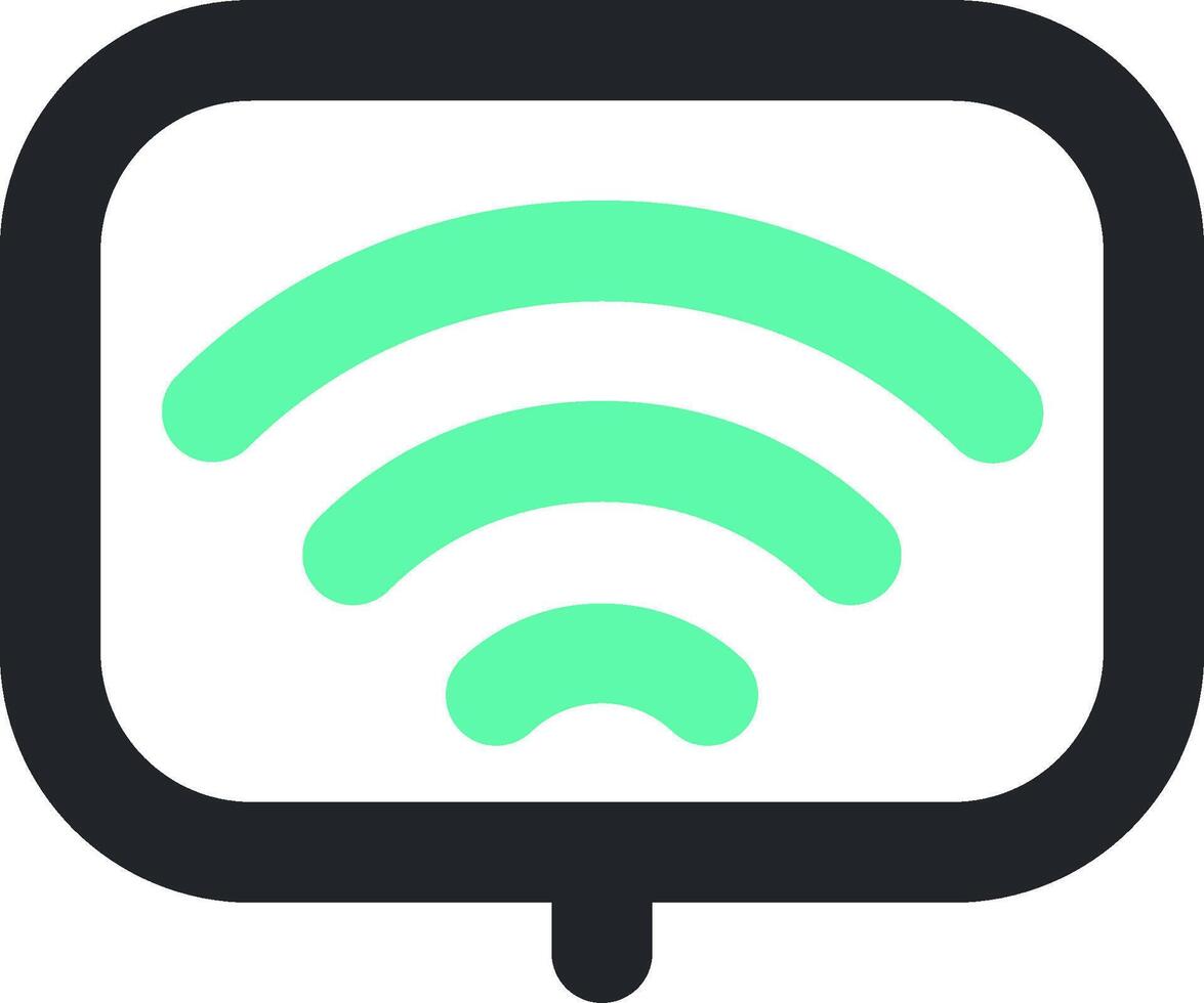 A wifi icon with green and black colors vector