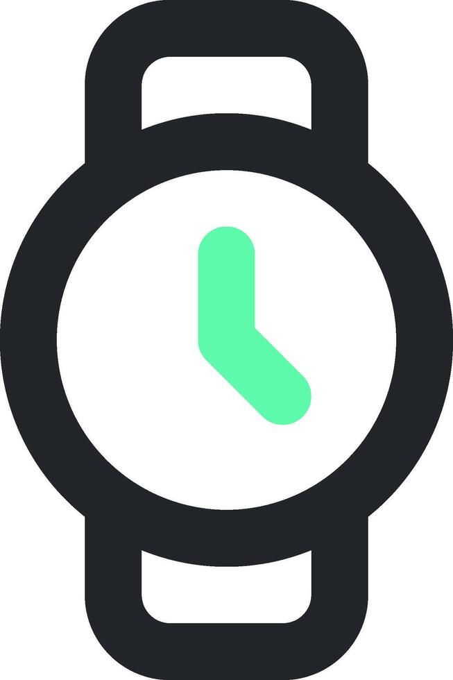 A watch with a green and black clock on it vector