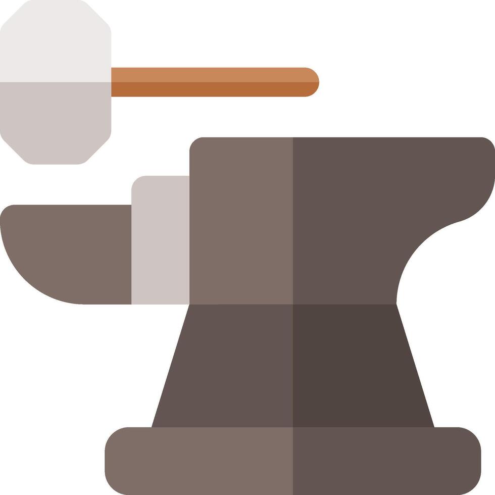 Anvil icon with hammer and anvil vector