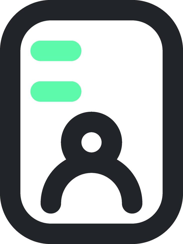 A green and black icon of a person with a green arrow vector