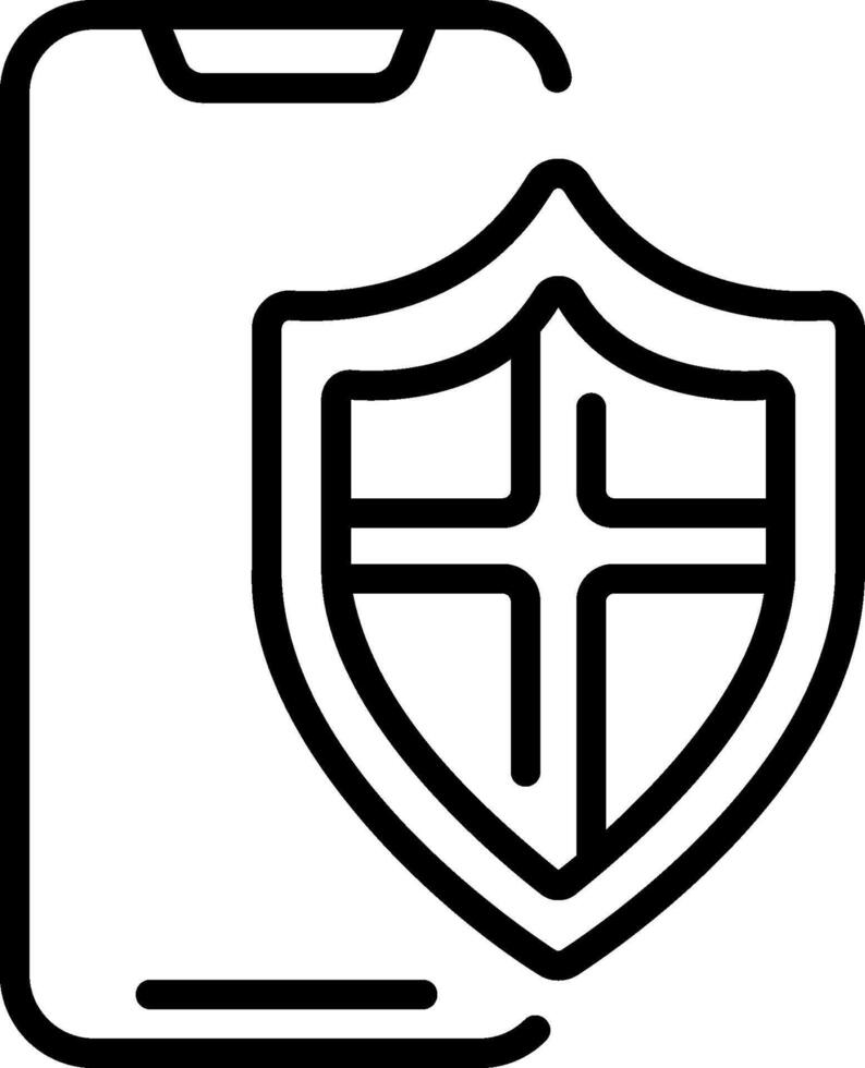 A smartphone with a shield on it vector