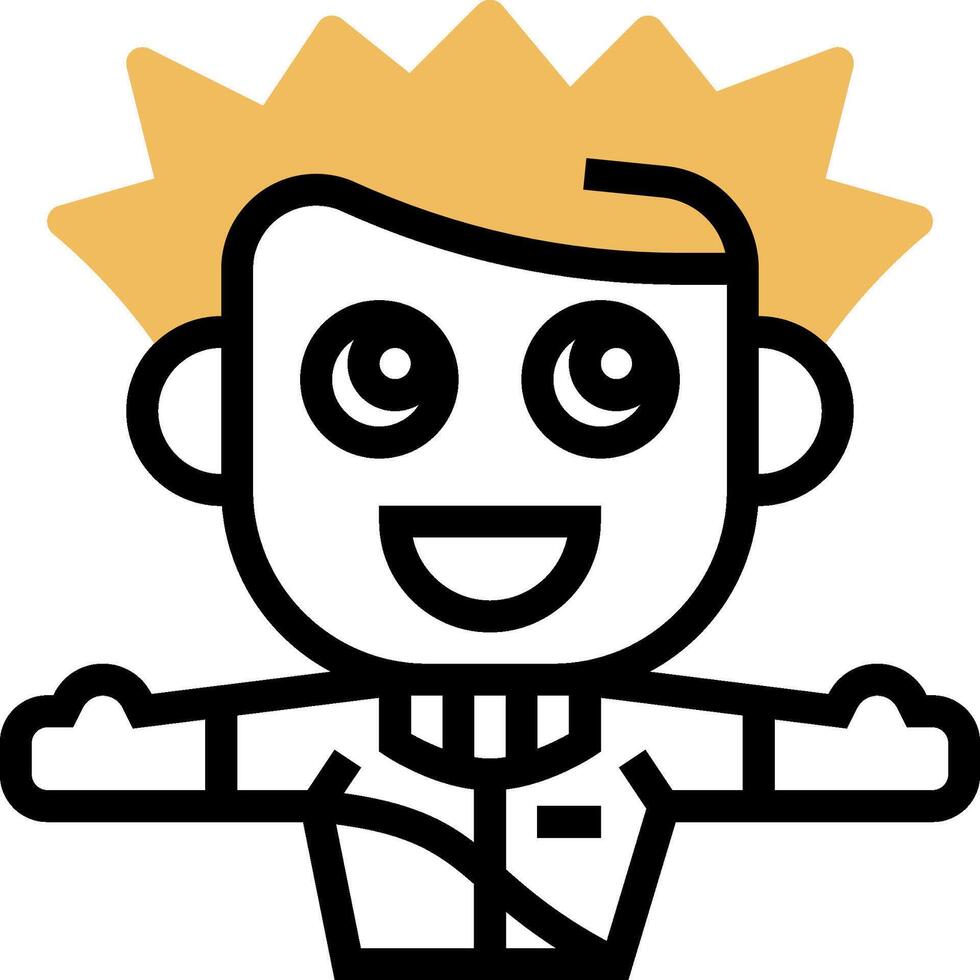 A cartoon character with a crown on his head vector