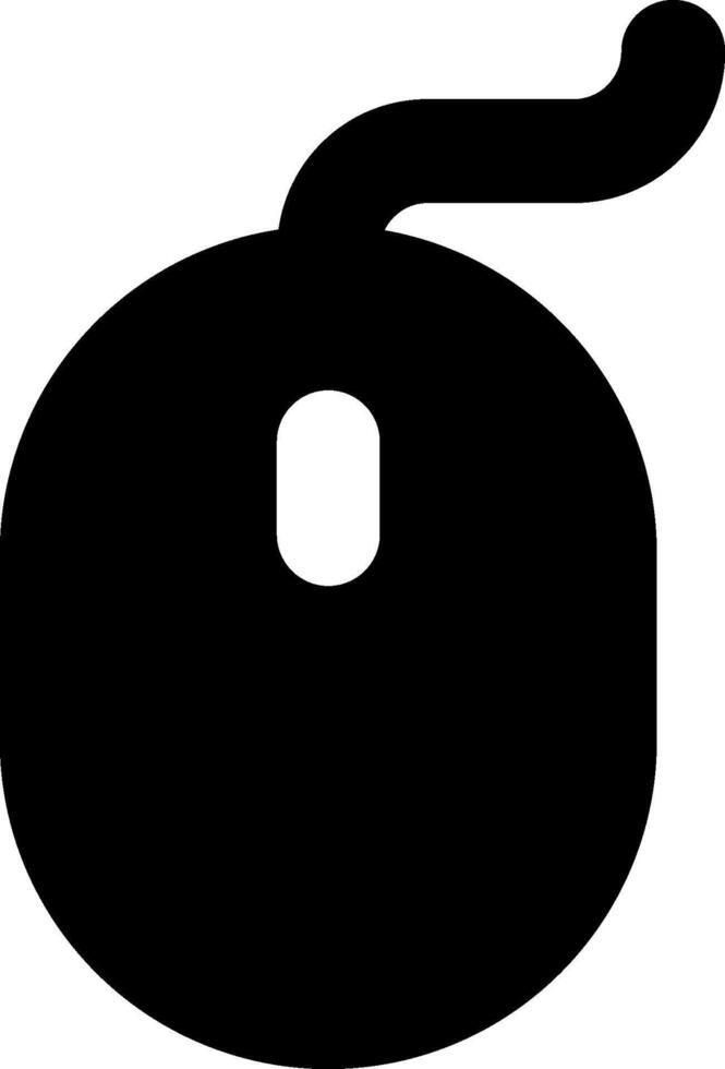 A black and white icon of a mouse vector