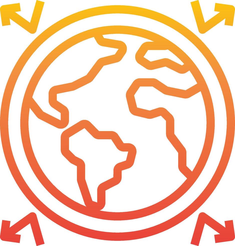 A globe with arrows pointing in different directions vector
