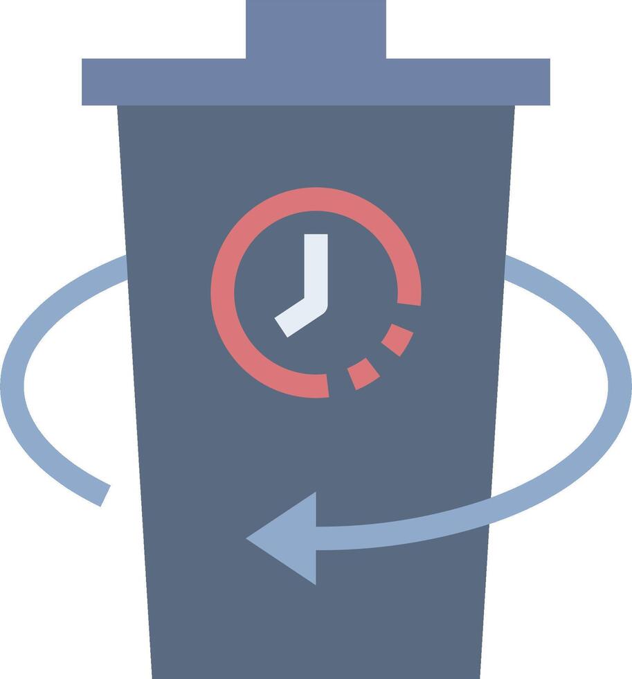 A trash can with a clock icon vector