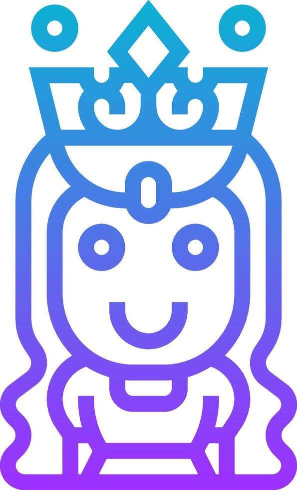 A cartoon girl with a crown on her head vector