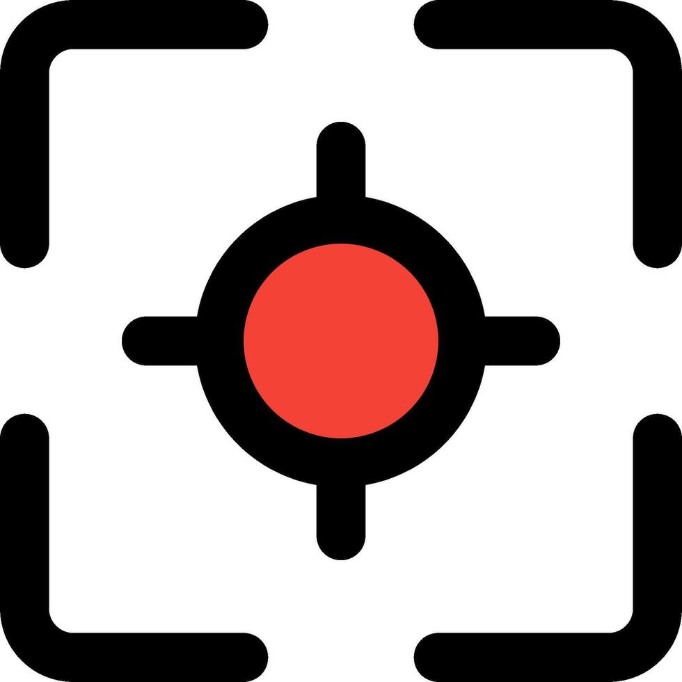 A red dot in a square with a black and white background vector