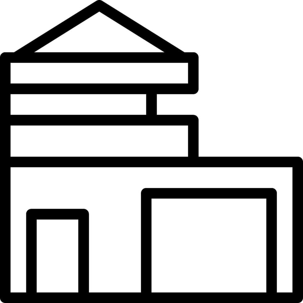 A black and white building icon vector