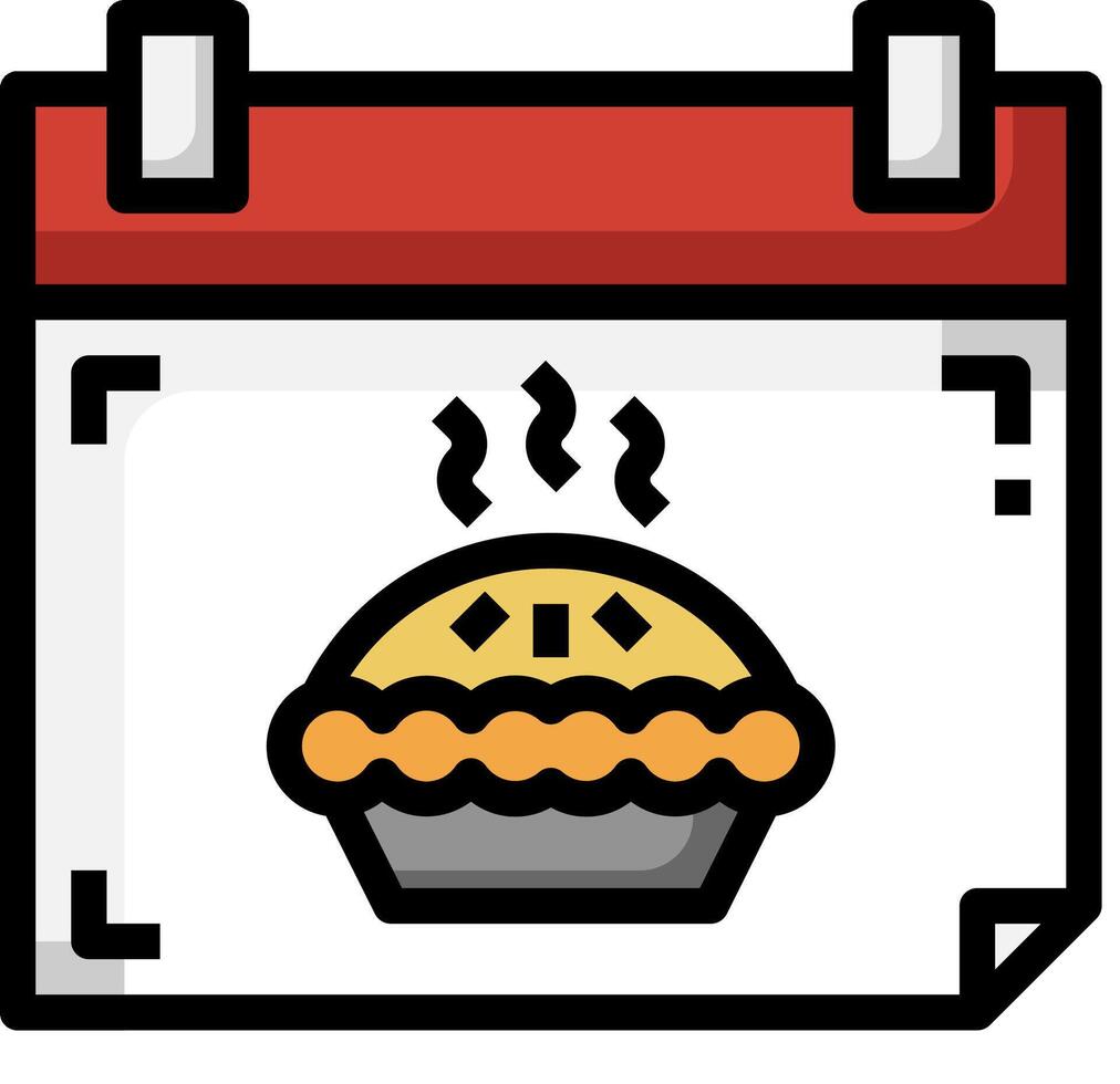 A calendar with a pie on it vector
