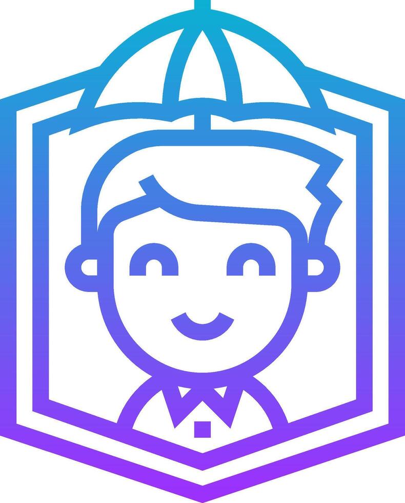 A man with an umbrella icon vector
