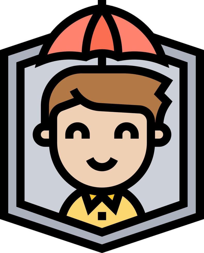 A cartoon man with an umbrella over his head vector