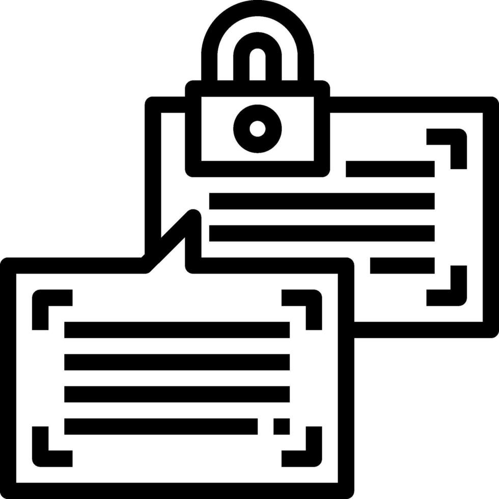 A black and white icon of a padlock and a document vector