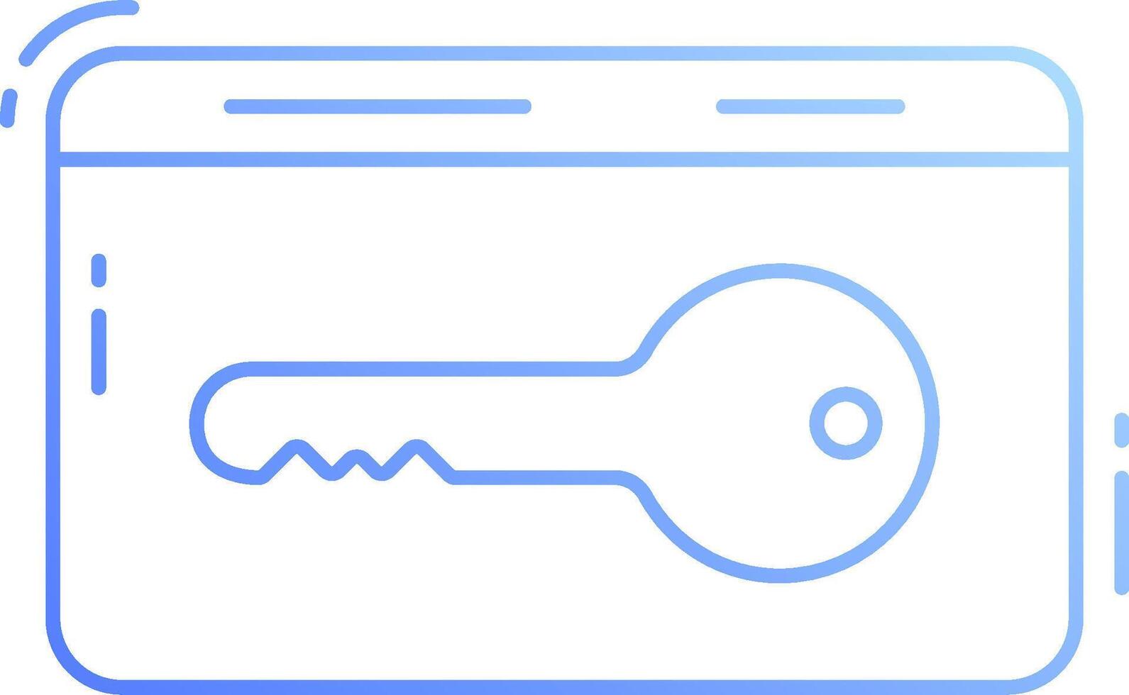 A key is shown in a window with a lock icon vector
