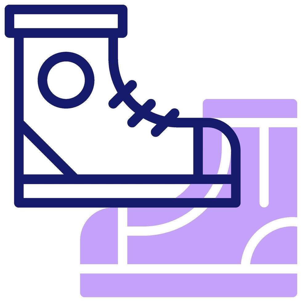 Shoe icon, purple and white vector