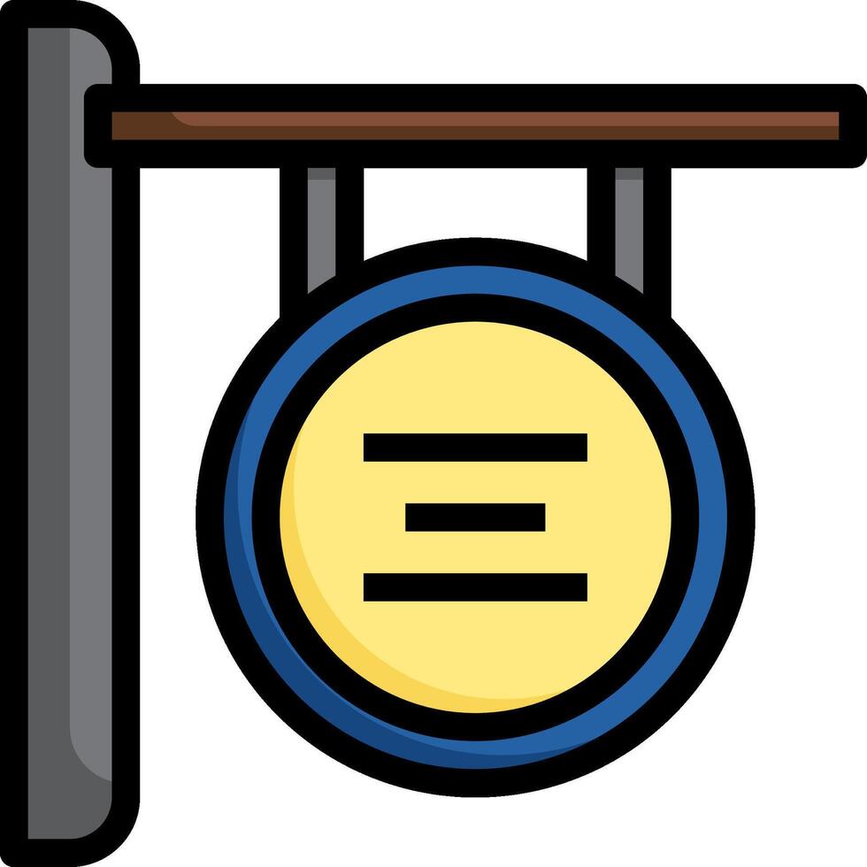 A sign hanging from a wall with a yellow sign vector