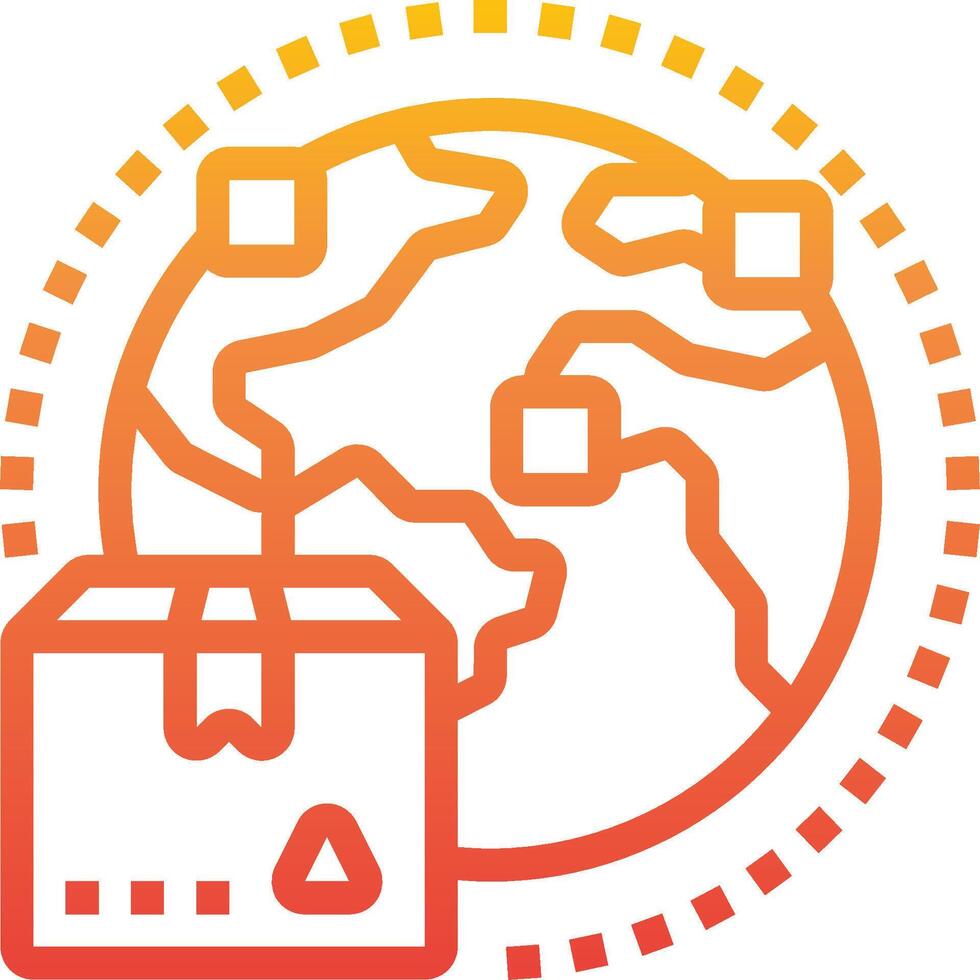 A globe with a box and a map on it vector