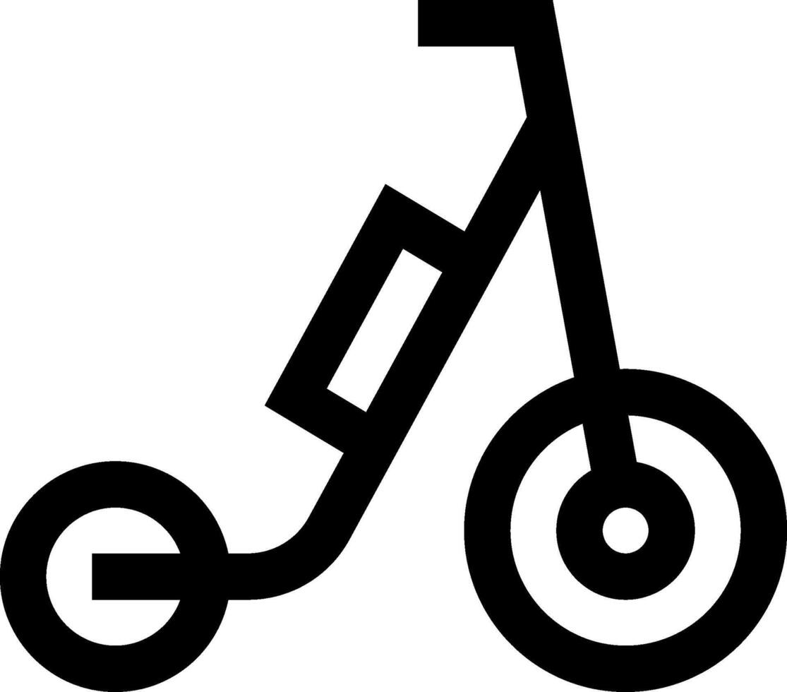 A black and white illustration of a small bike vector