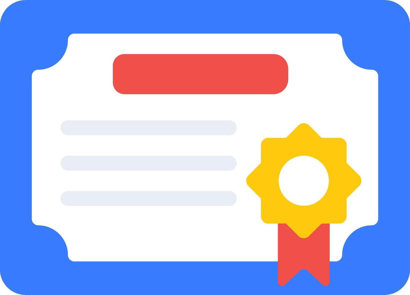 A certificate with a red ribbon and a star vector