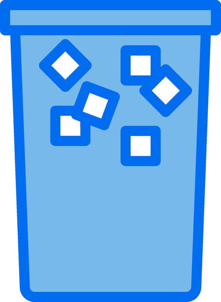 A blue trash can with squares in it vector