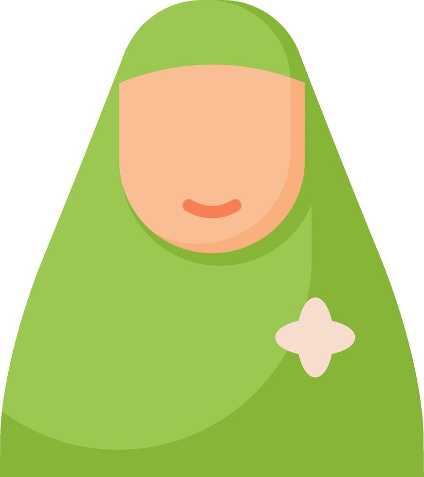 A cartoon woman in green hijab vector