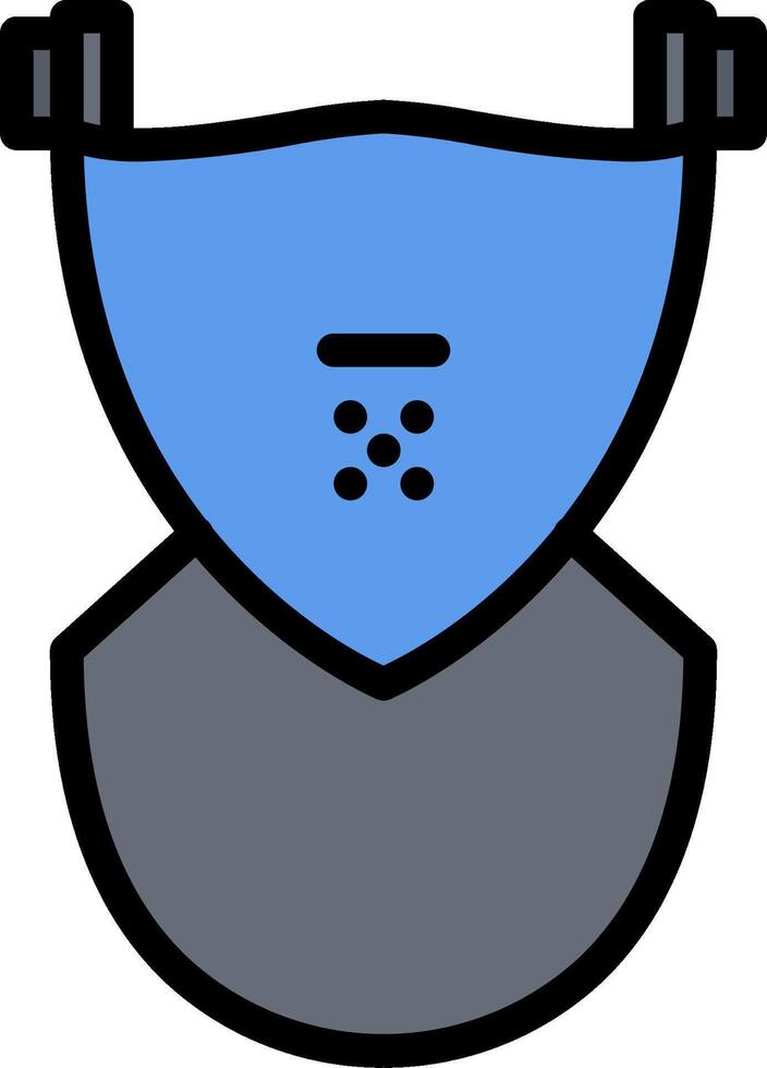A blue and gray mask with a blue dot on it vector