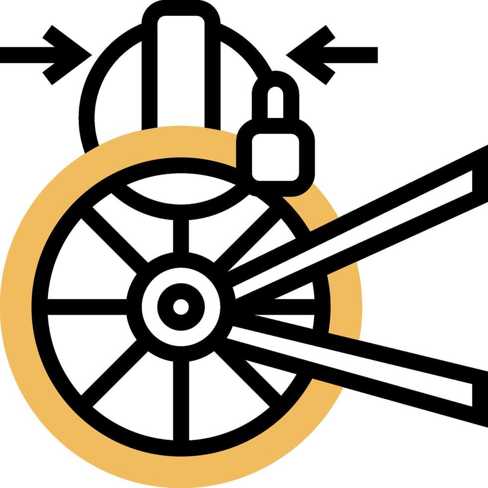 A wheel with a wrench on it vector