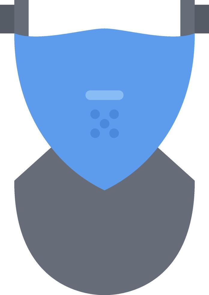 A blue and gray mask with a blue dot on it vector